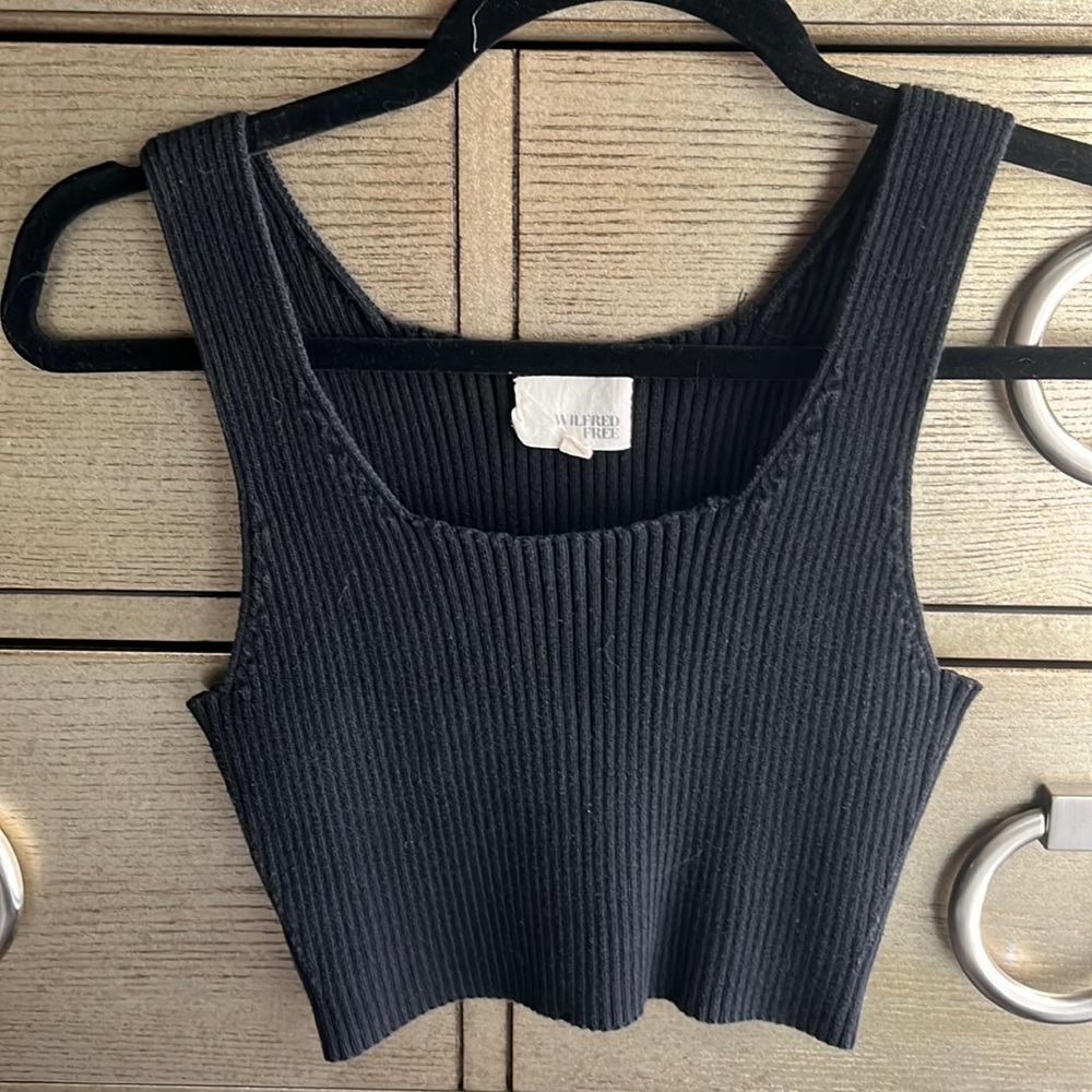 Aritzia Black Crop Top